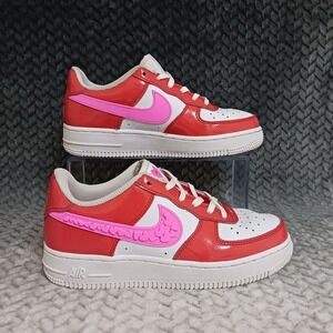 Nike Air Force 1 LV8 GS Valentine's Day Pink Red White Sneakers Sz 4Y Womens 5.5